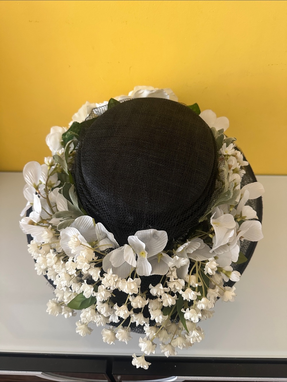 Laplein Vintage-style Black Sinamay Floral Wide-Brim Women's Hat Wedding Derby - Picture 3 of 16